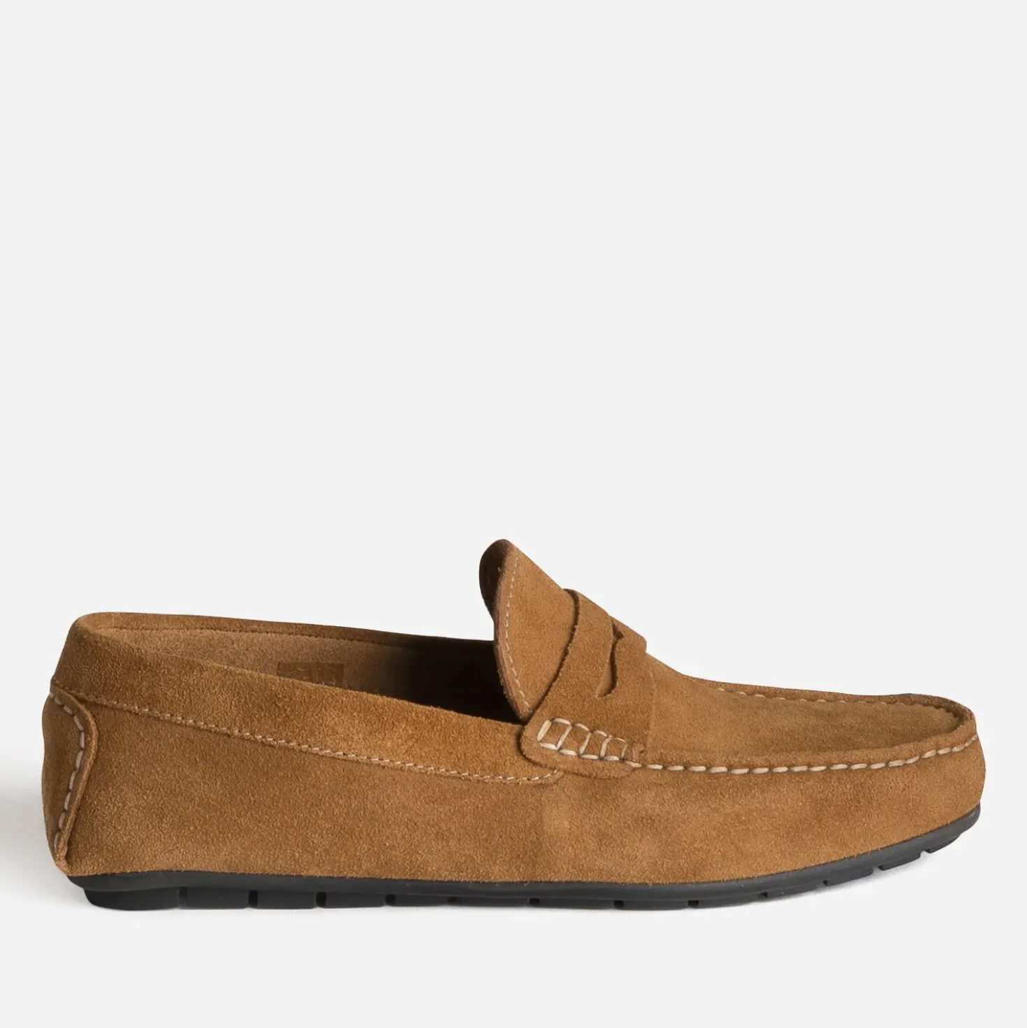 Mocassin cognac cuir velours