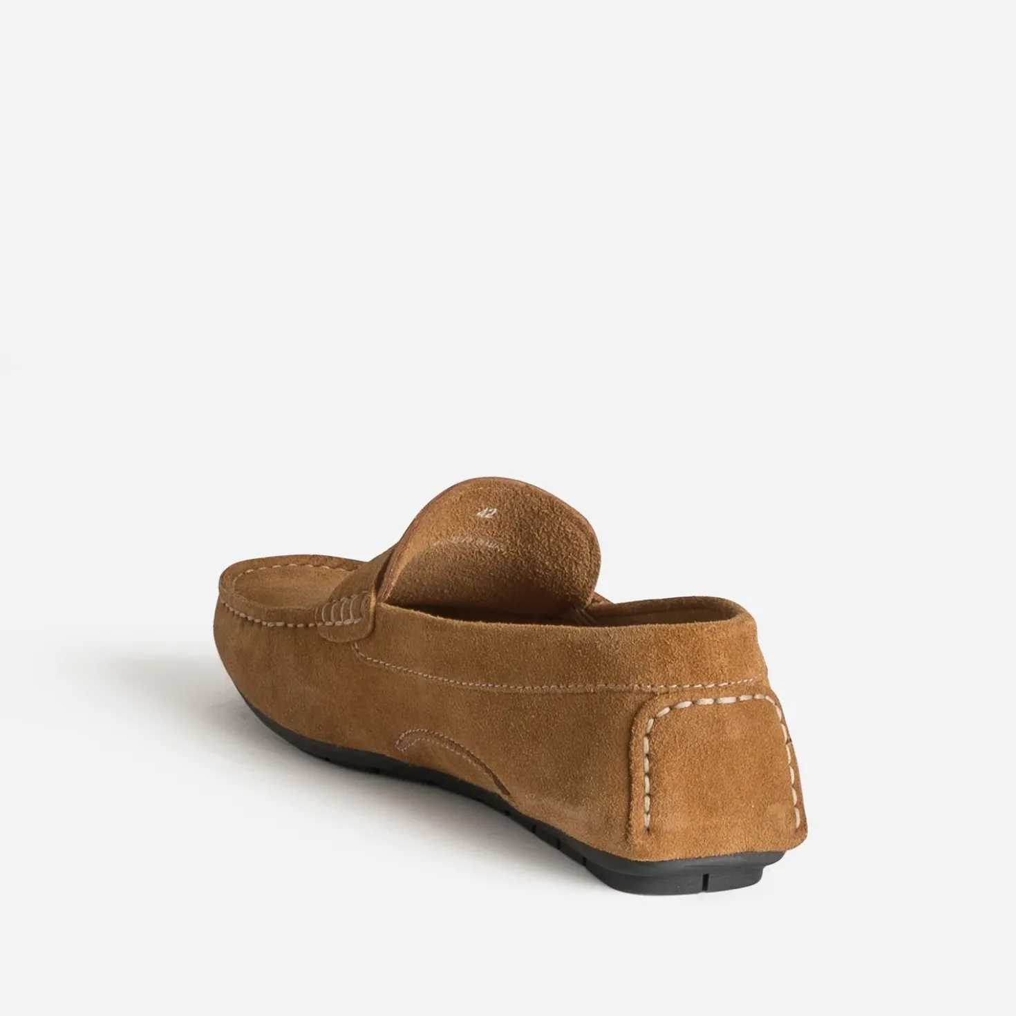 Mocassin cognac cuir velours