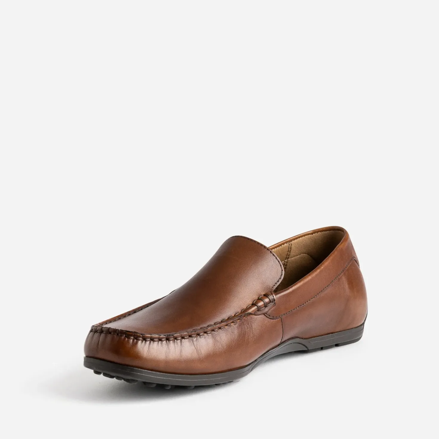 Mocassin cognac en cuir