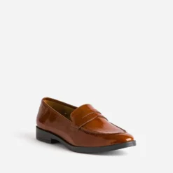 Mocassin ERAM FLEX caramel en cuir verni