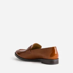 Mocassin ERAM FLEX caramel en cuir verni