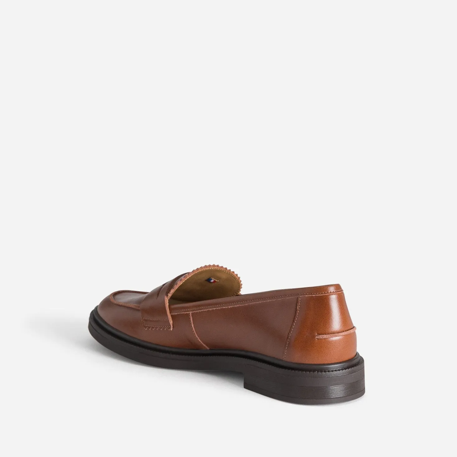 Mocassin ERAM FLEX cognac cuir bord cranté