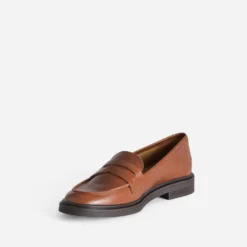 Mocassin ERAM FLEX cognac cuir bord cranté