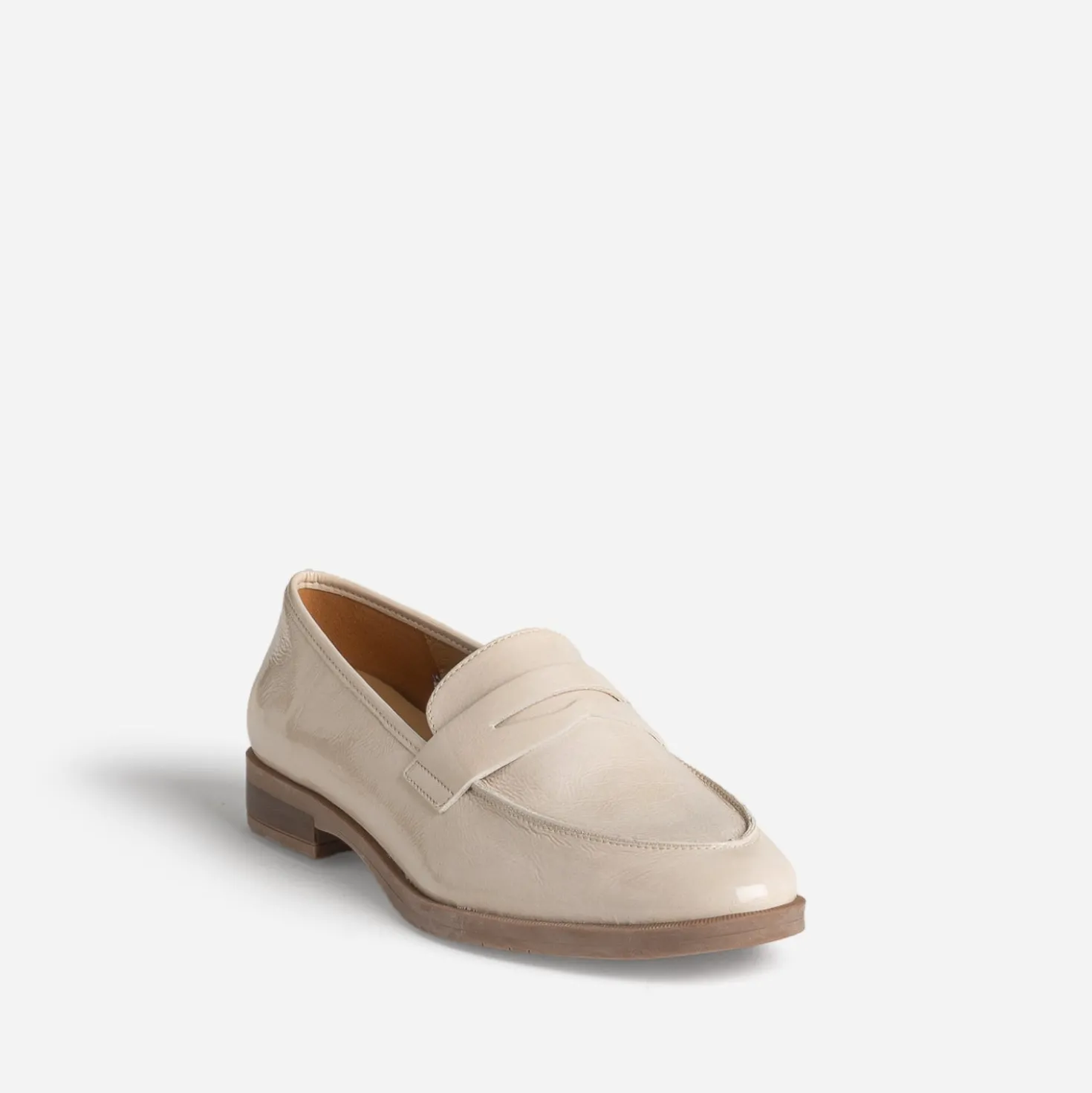 Mocassin ERAM FLEX écru cuir verni
