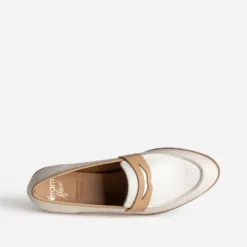 Mocassin ERAM FLEX écru et beige cuir