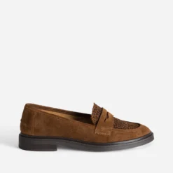 Mocassin ERAM FLEX marron cuir velours