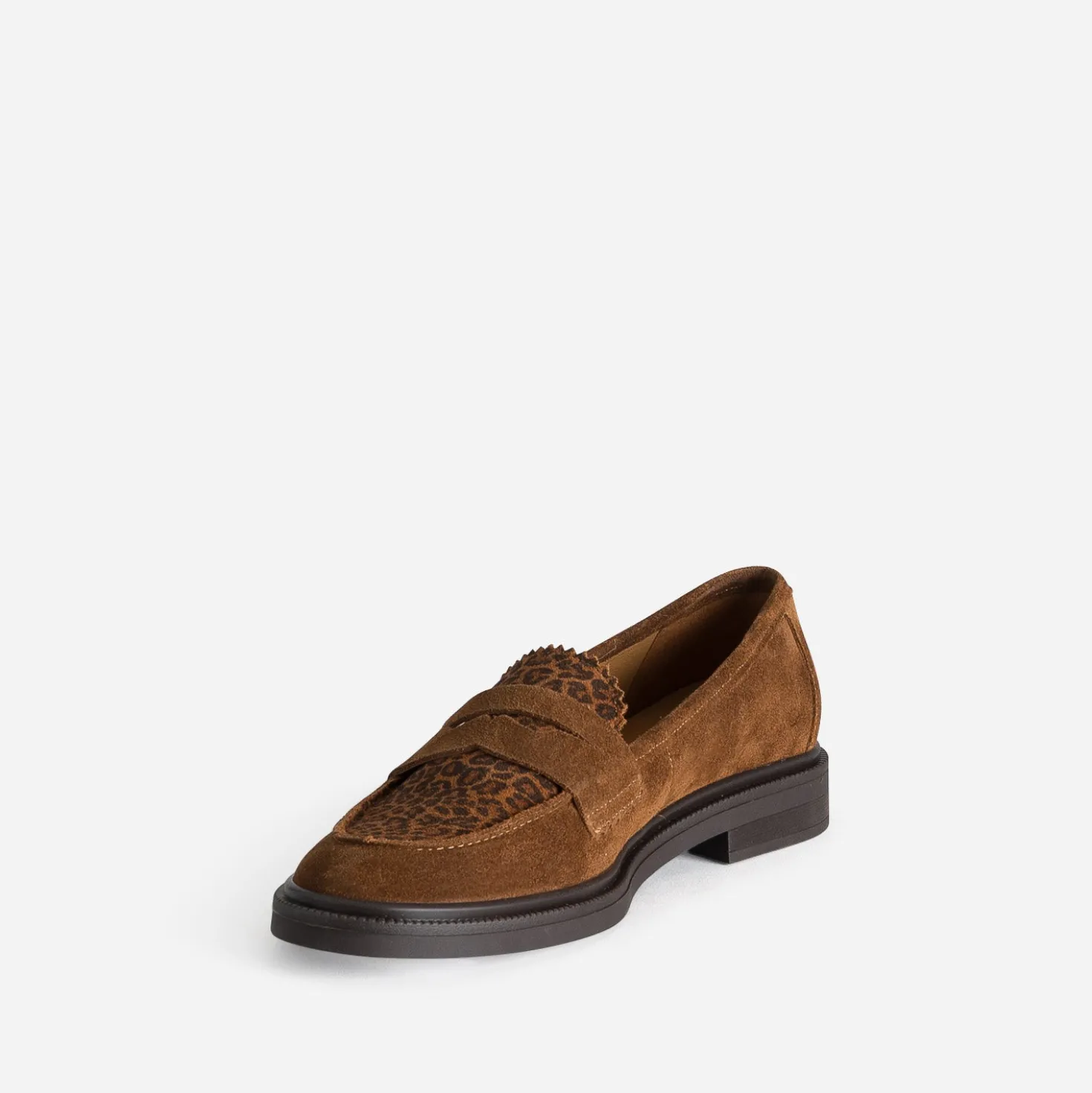 Mocassin ERAM FLEX marron cuir velours