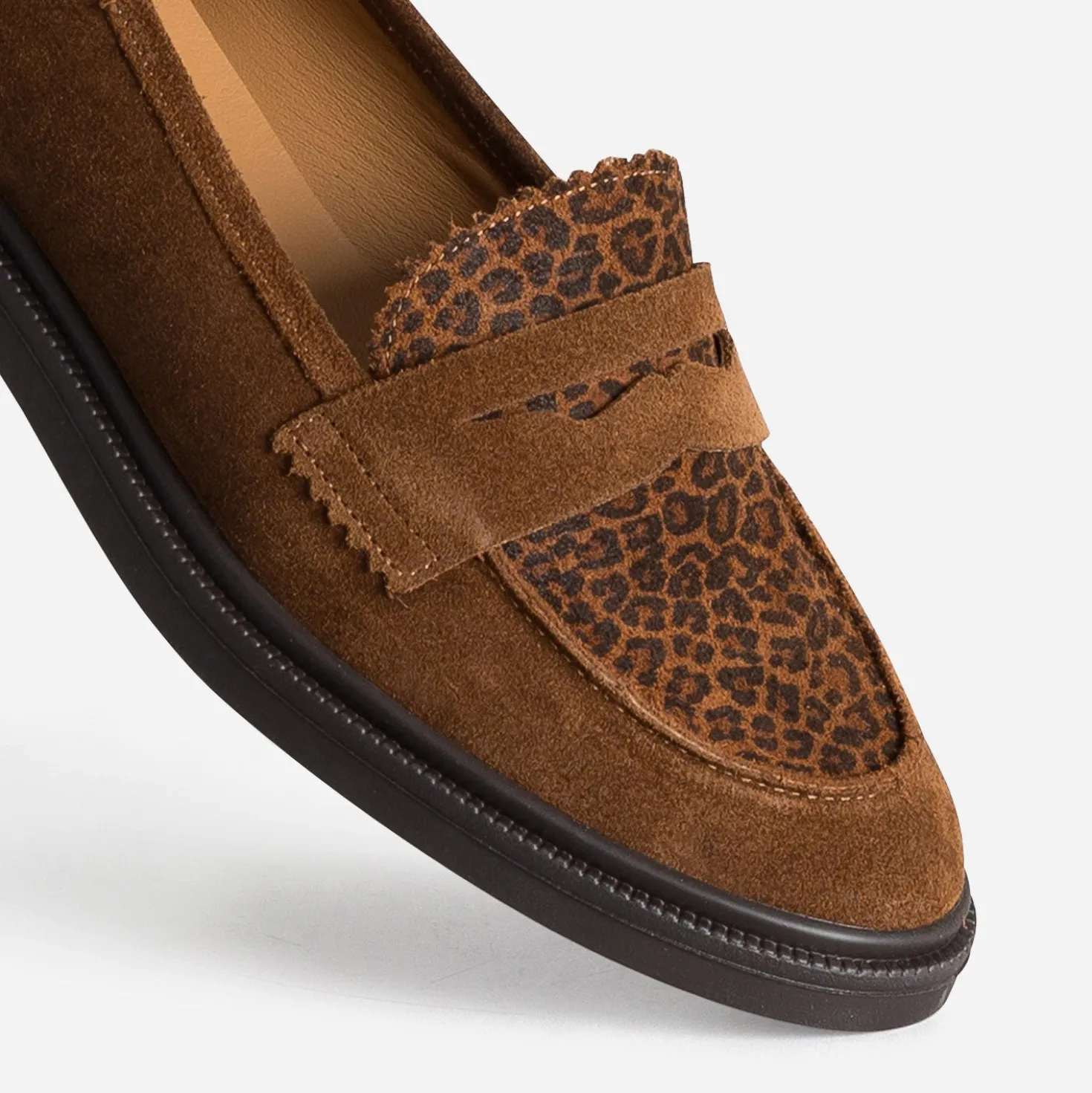 Mocassin ERAM FLEX marron cuir velours