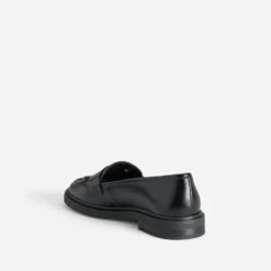 Mocassin ERAM FLEX noir cuir frange