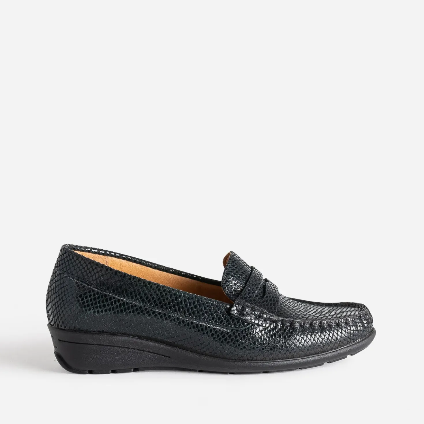 Mocassin FRANCE ARNO noir en cuir
