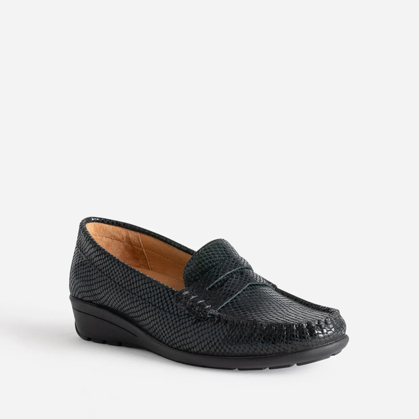Mocassin FRANCE ARNO noir en cuir