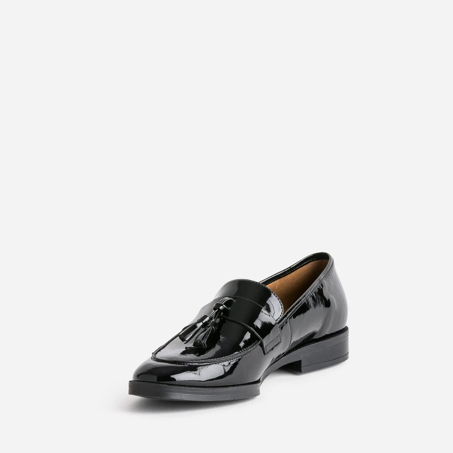 Mocassin à glands ERAM FLEX noir verni en cuir