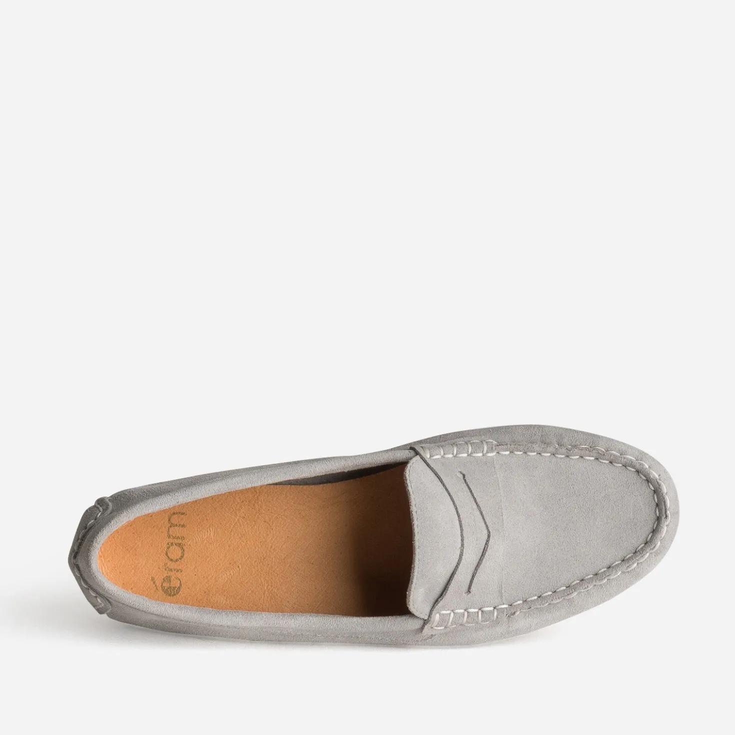 Mocassin gris cuir velours