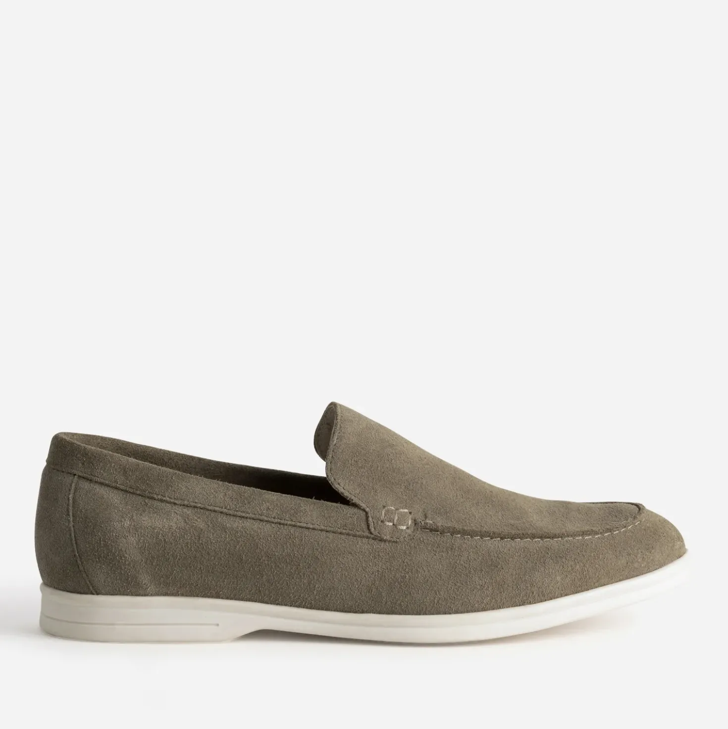 Mocassin kaki cuir velours