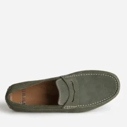 Mocassin kaki cuir velours
