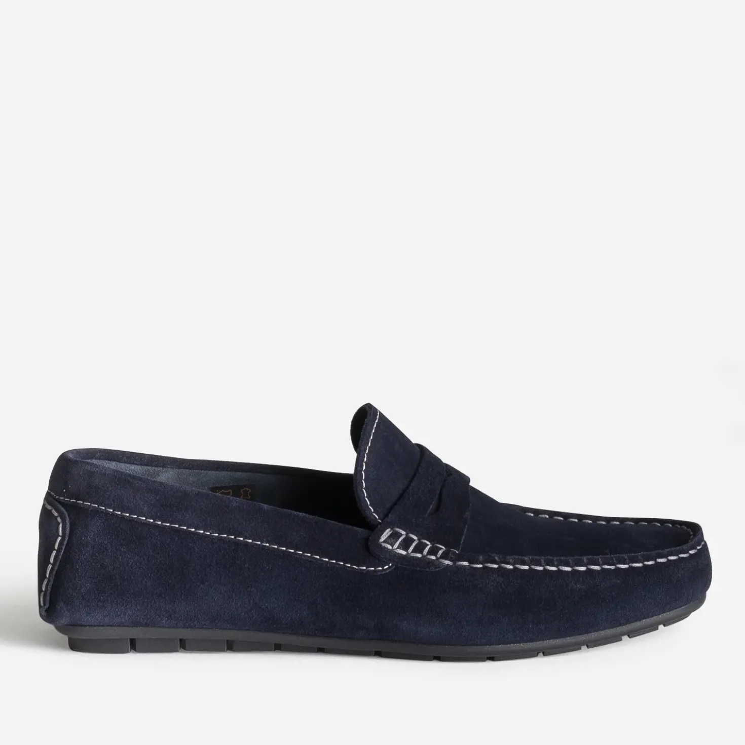 Mocassin marine cuir velours