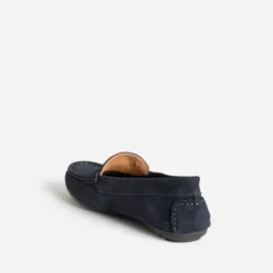 Mocassin marine cuir velours