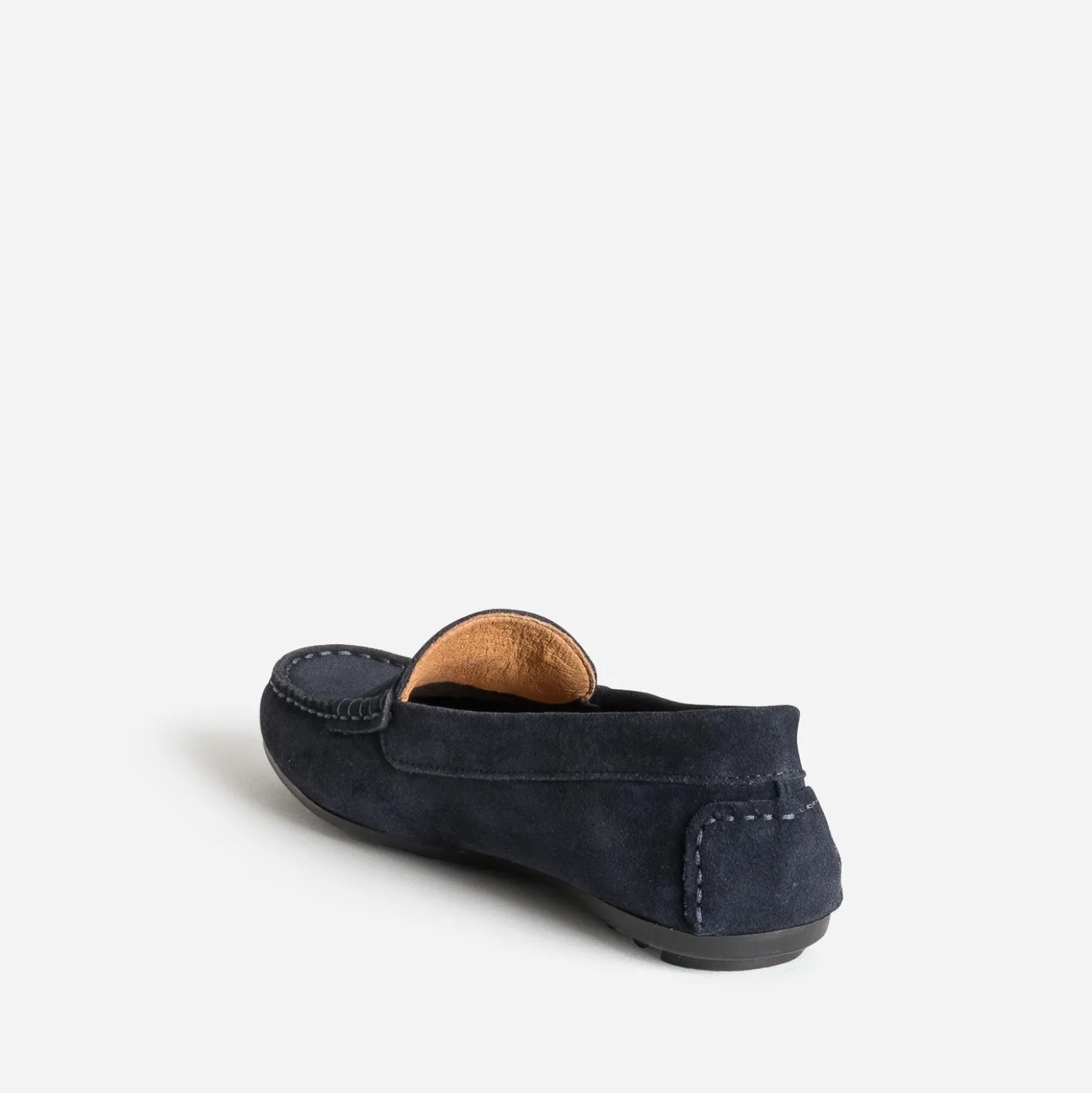 Mocassin marine cuir velours