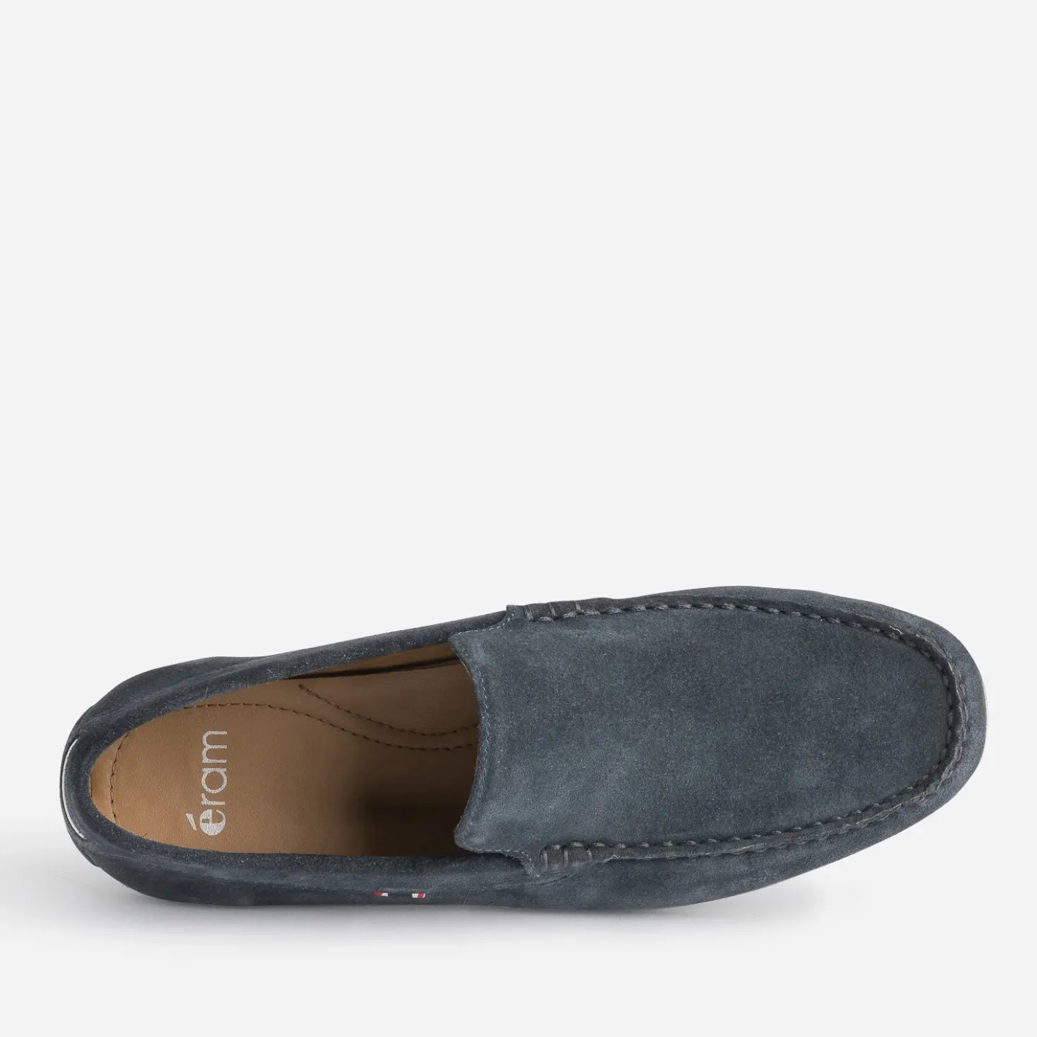 Mocassin marine en cuir velours
