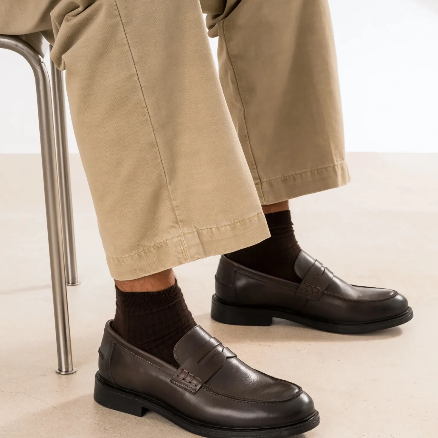 Mocassin marron cuir
