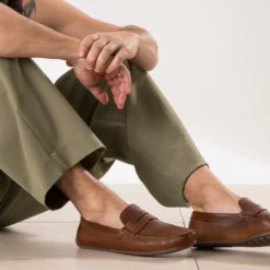 Mocassin marron cuir