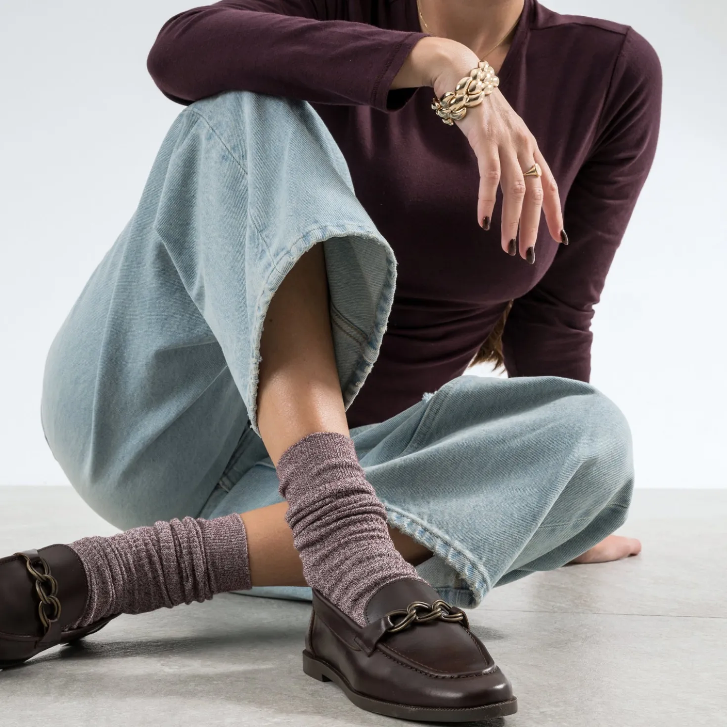 Mocassin marron cuir