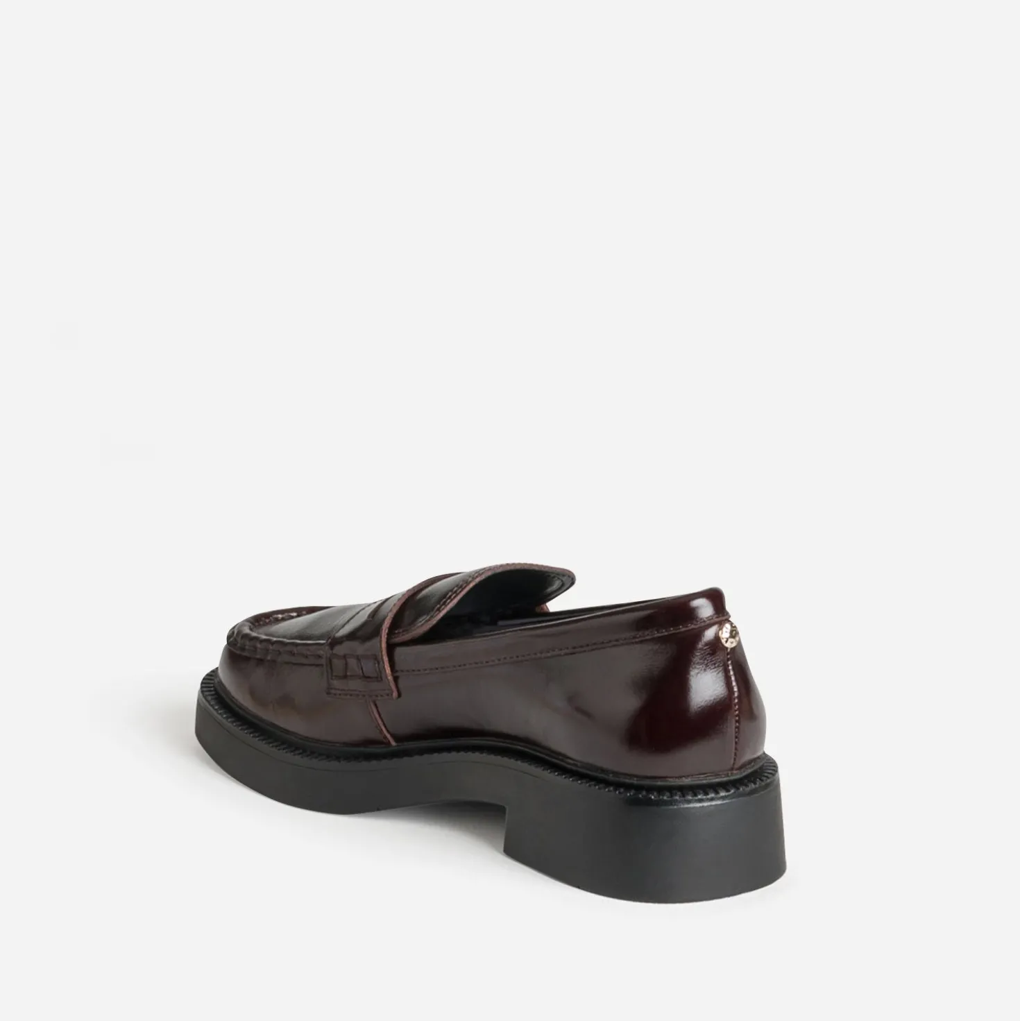 Mocassin marron cuir plateforme