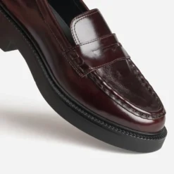 Mocassin marron cuir plateforme