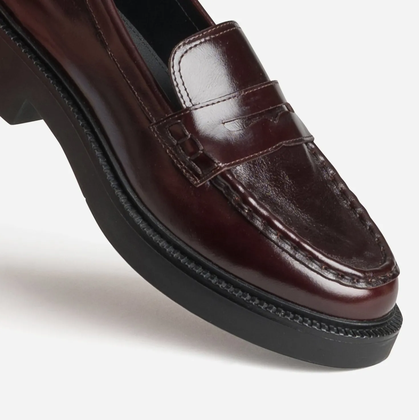 Mocassin marron cuir plateforme