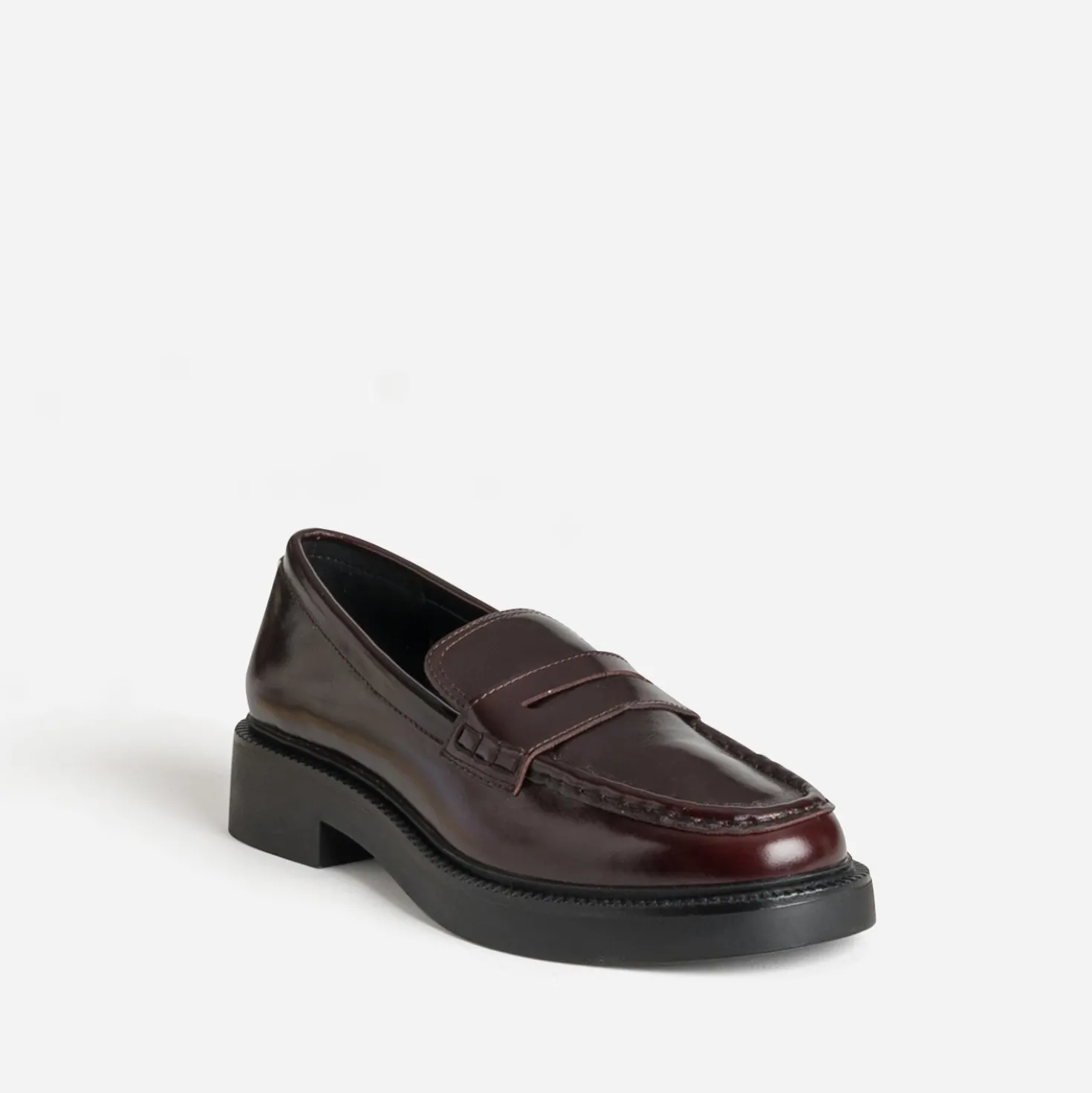 Mocassin marron cuir plateforme