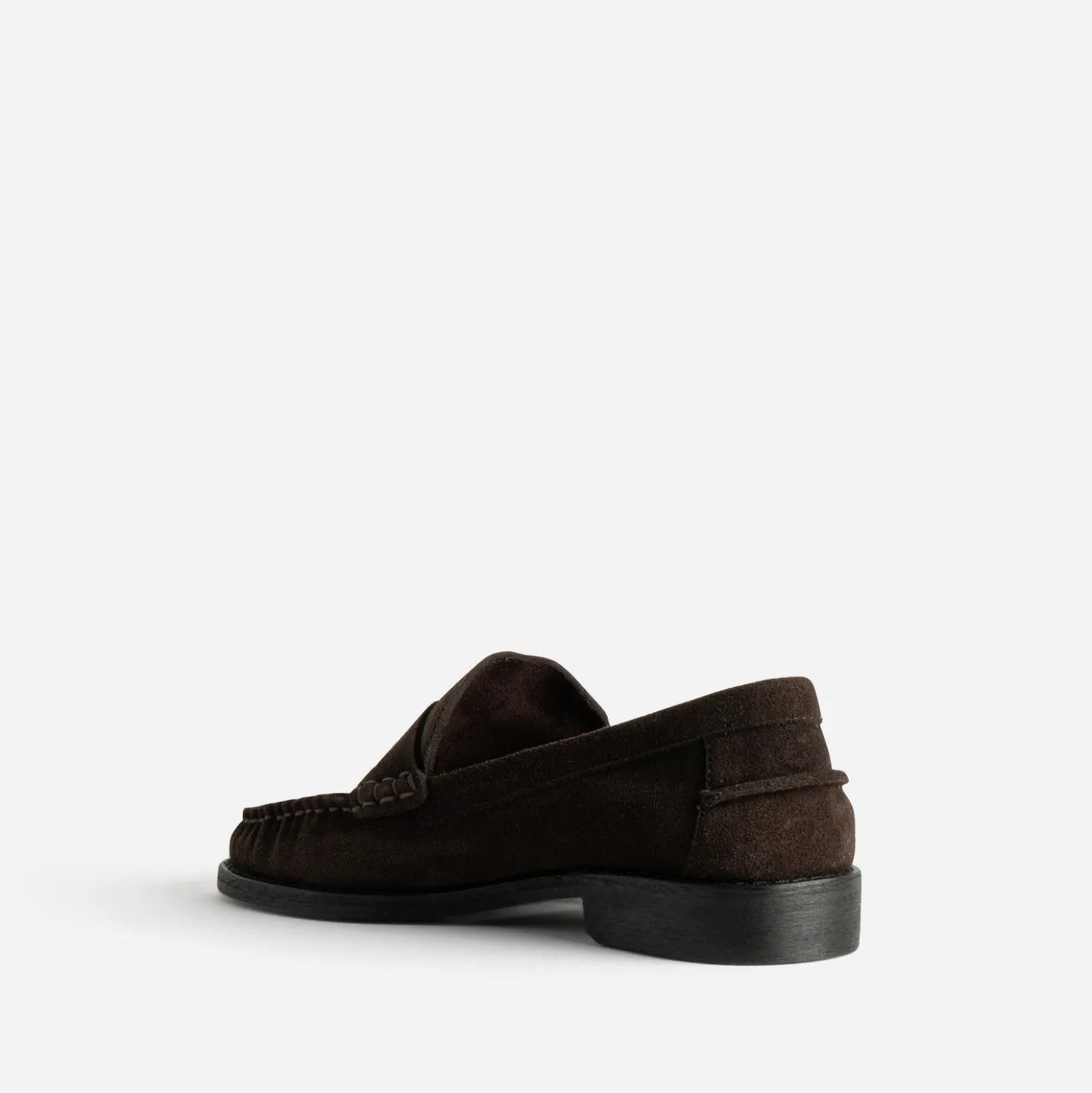 Mocassin marron cuir velours souple