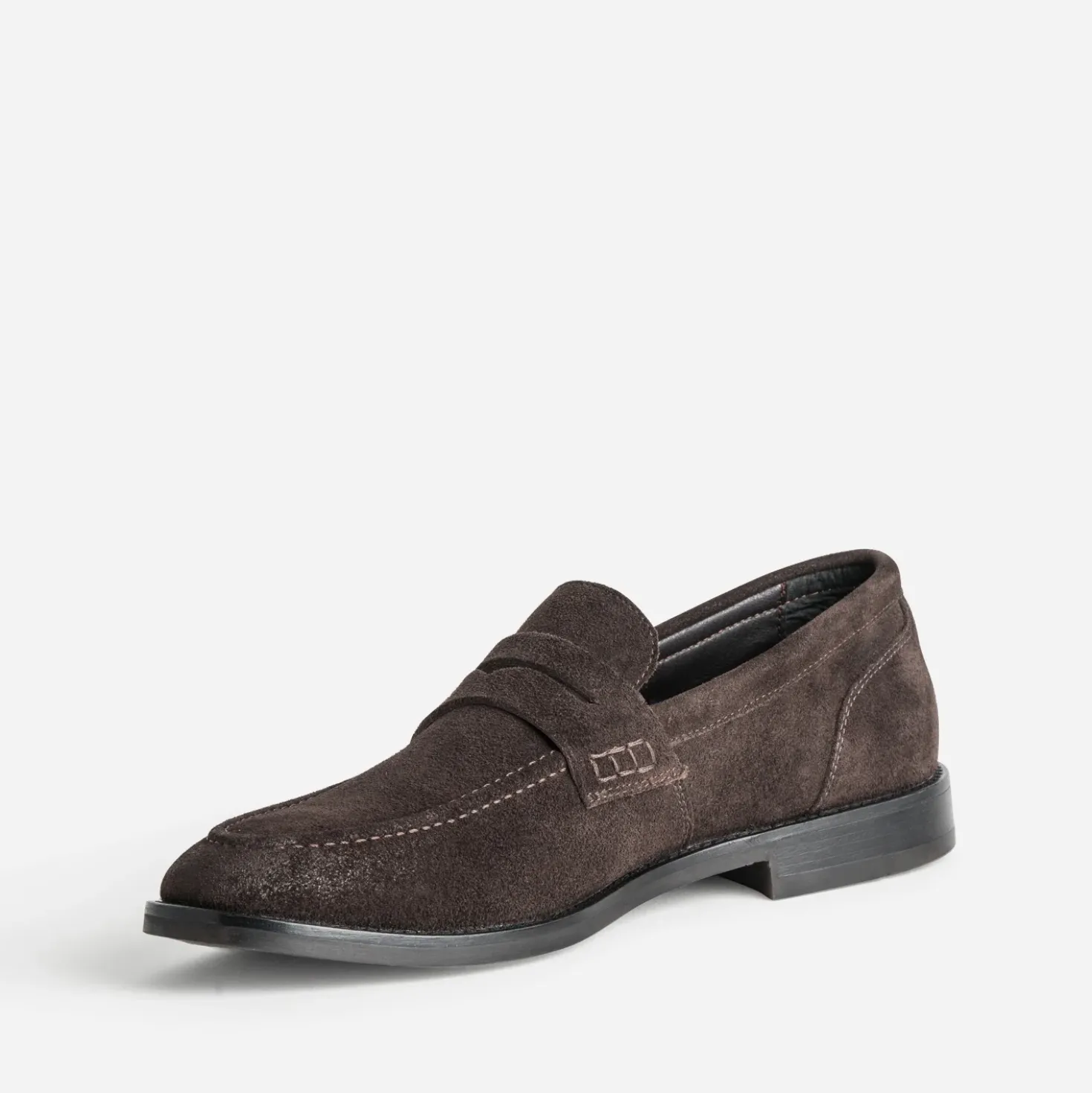 Mocassin marron cuir velours