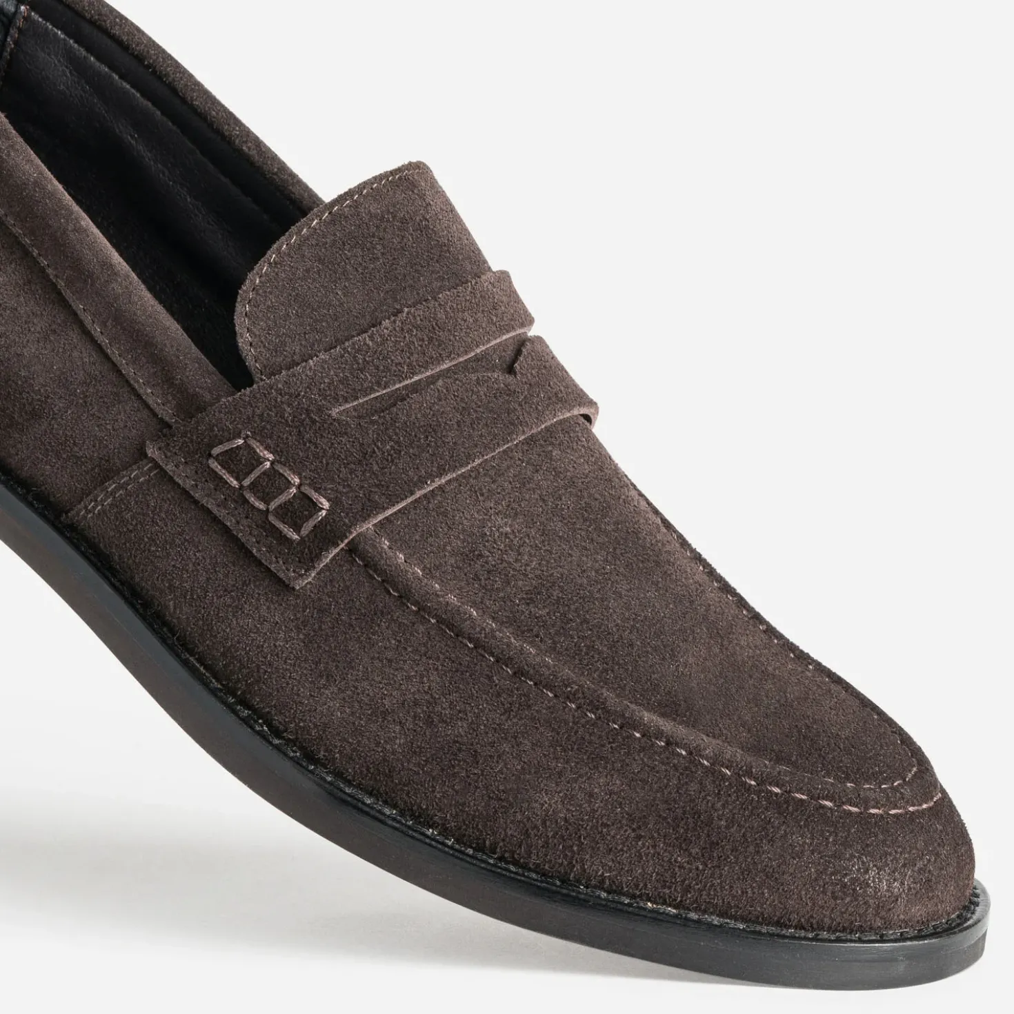 Mocassin marron cuir velours