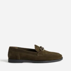 Mocassin marron cuir velours