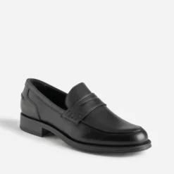 Mocassin noir cuir