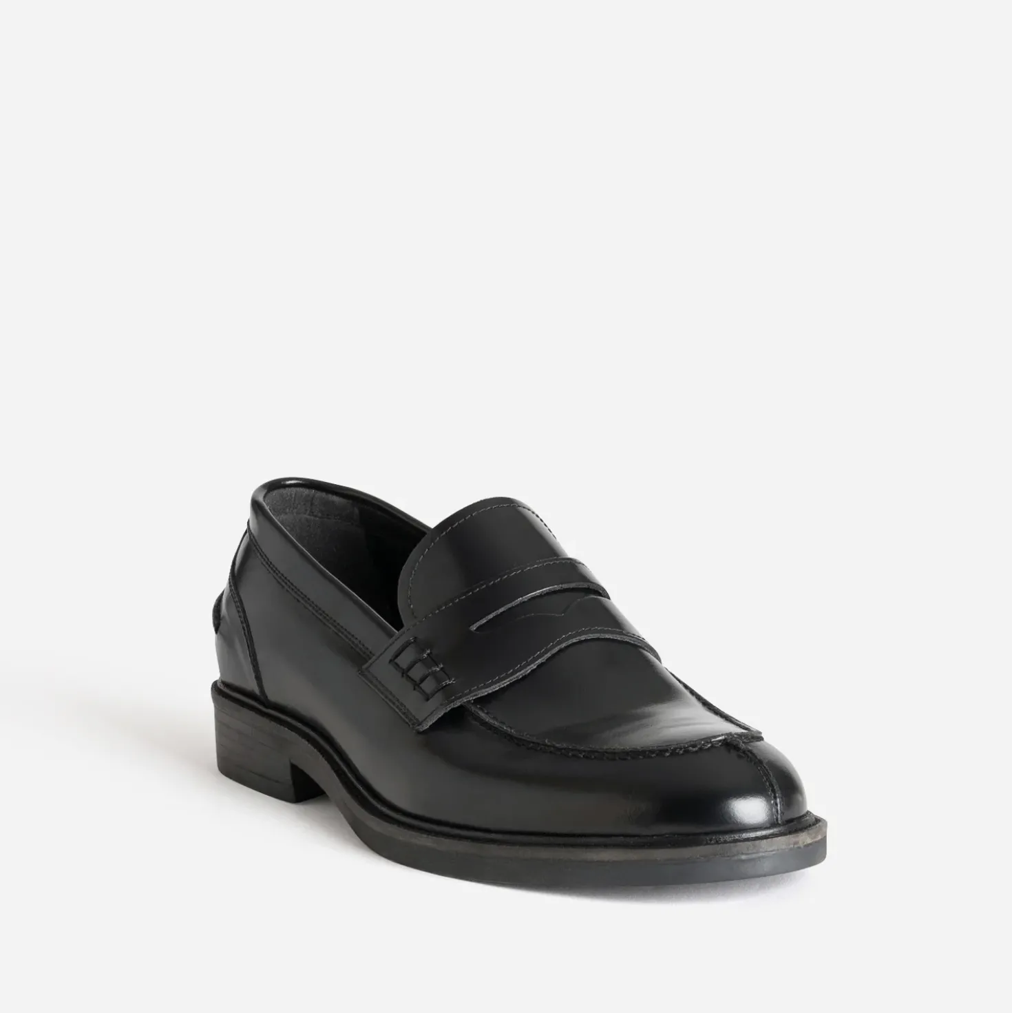 Mocassin noir cuir