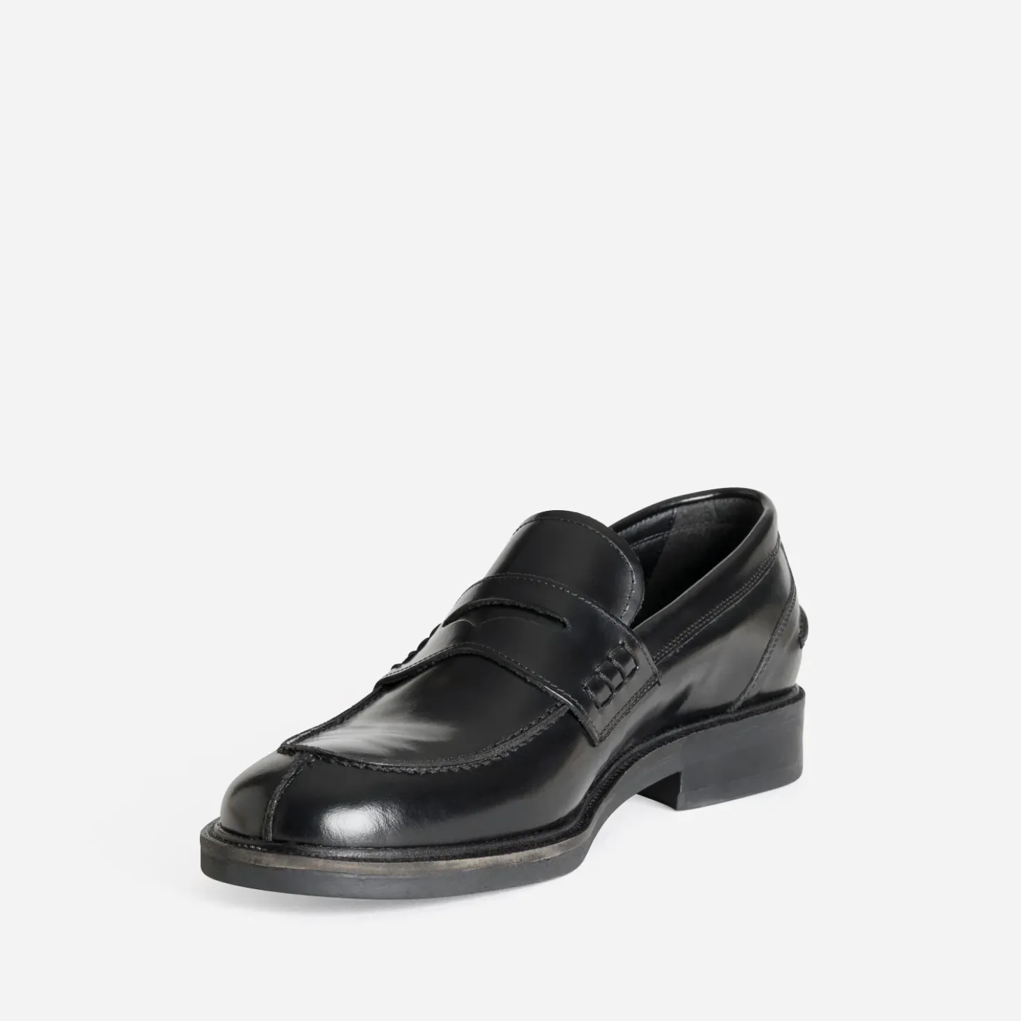 Mocassin noir cuir