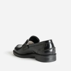 Mocassin noir cuir