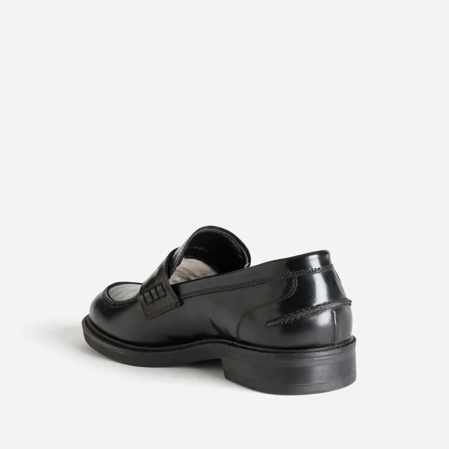 Mocassin noir cuir