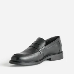 Mocassin noir cuir