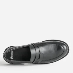 Mocassin noir cuir