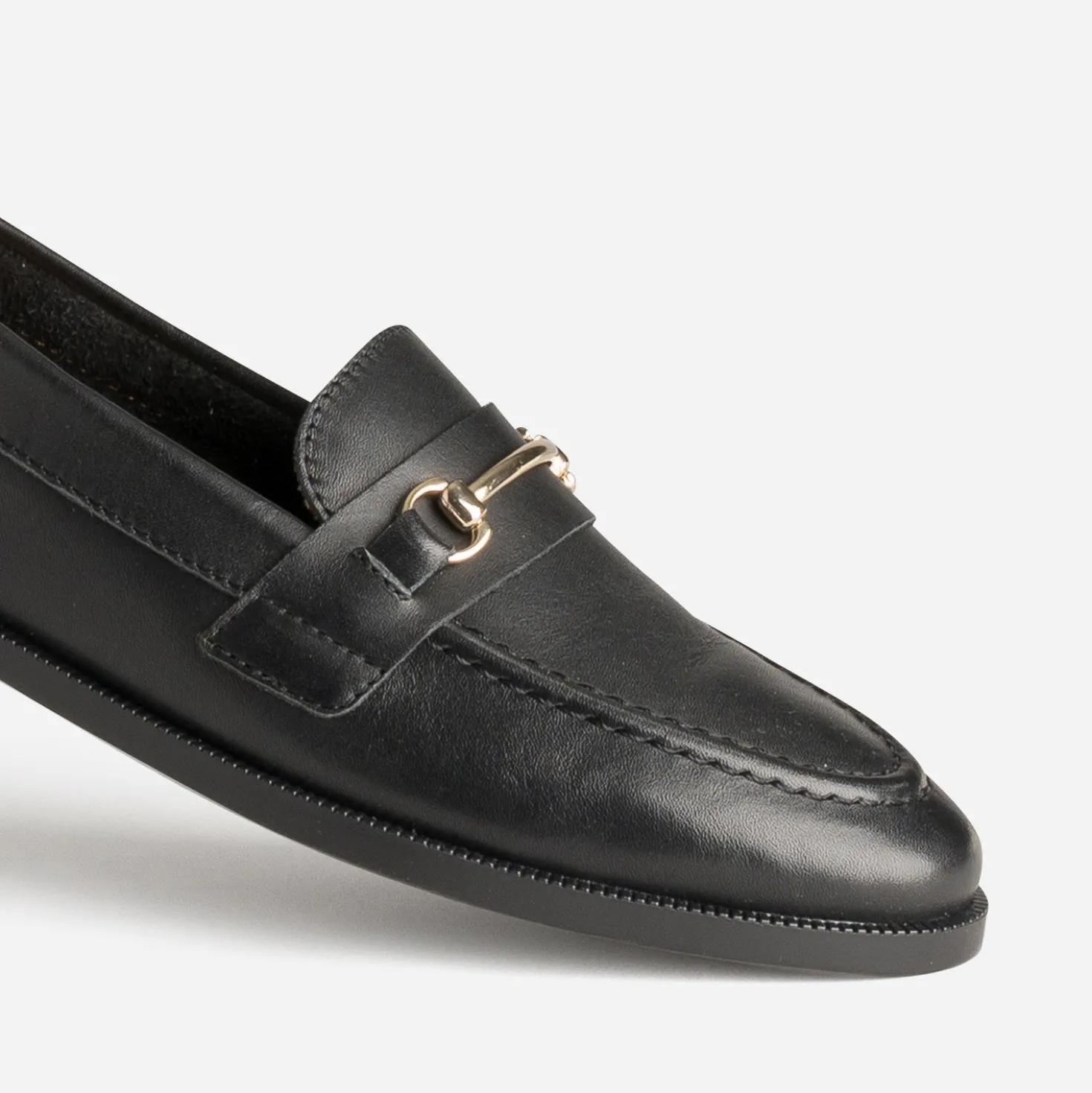 Mocassin noir cuir