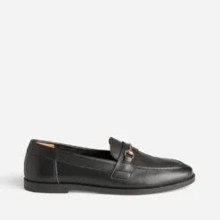 Mocassin noir cuir