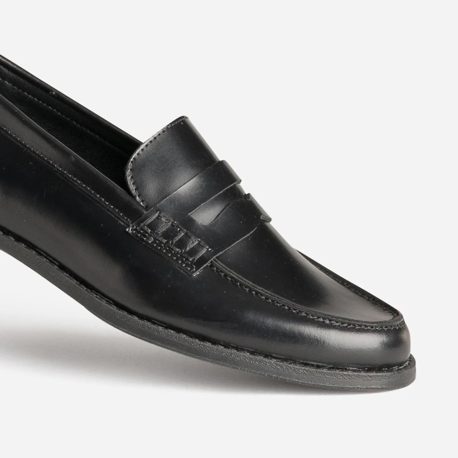 Mocassin noir cuir