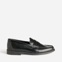 Mocassin noir cuir