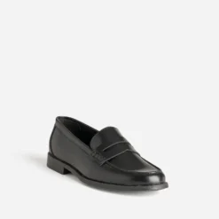Mocassin noir cuir