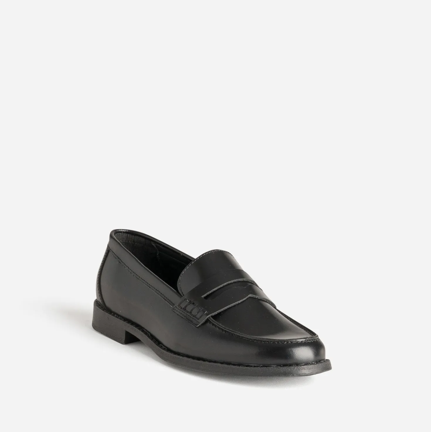 Mocassin noir cuir