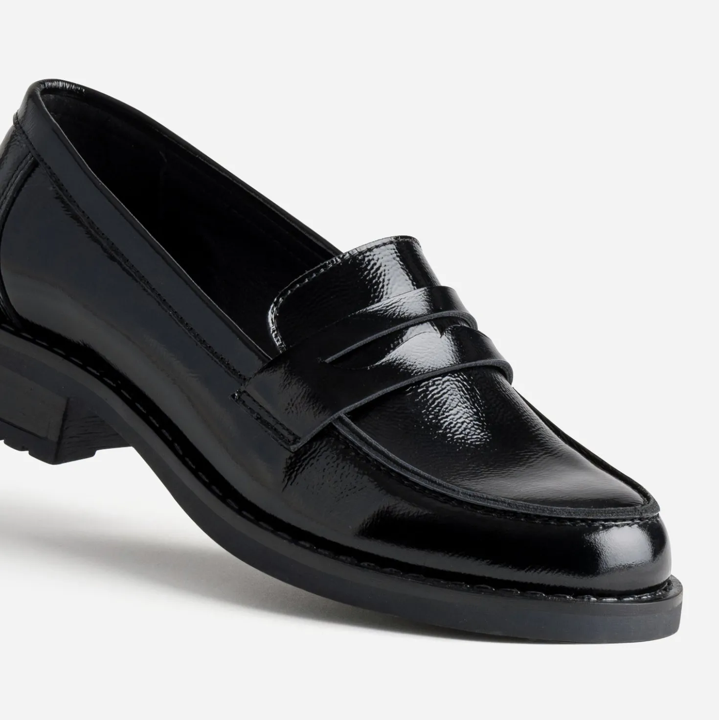 Mocassin noir cuir