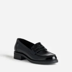 Mocassin noir cuir