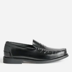 Mocassin noir cuir glacé